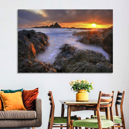 Tramore Rocky Coast Sunset Wall Art