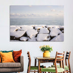 Lake Ontario Snowy Rocks Wall Art