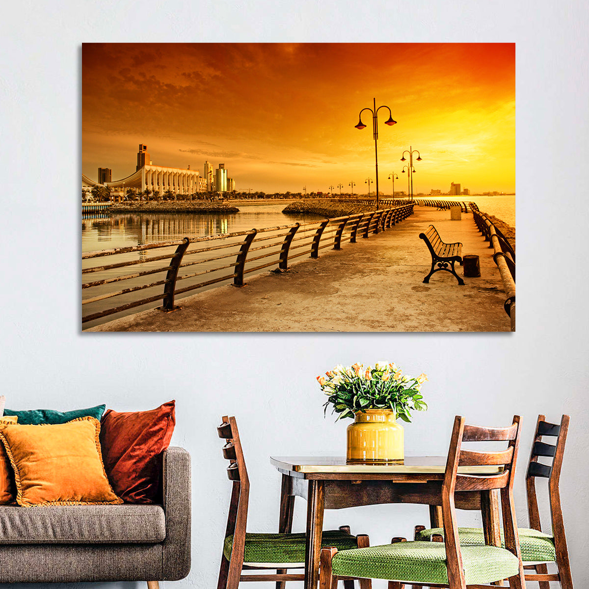 National Assembly at Golden Hour Wall Art in a room, landscape