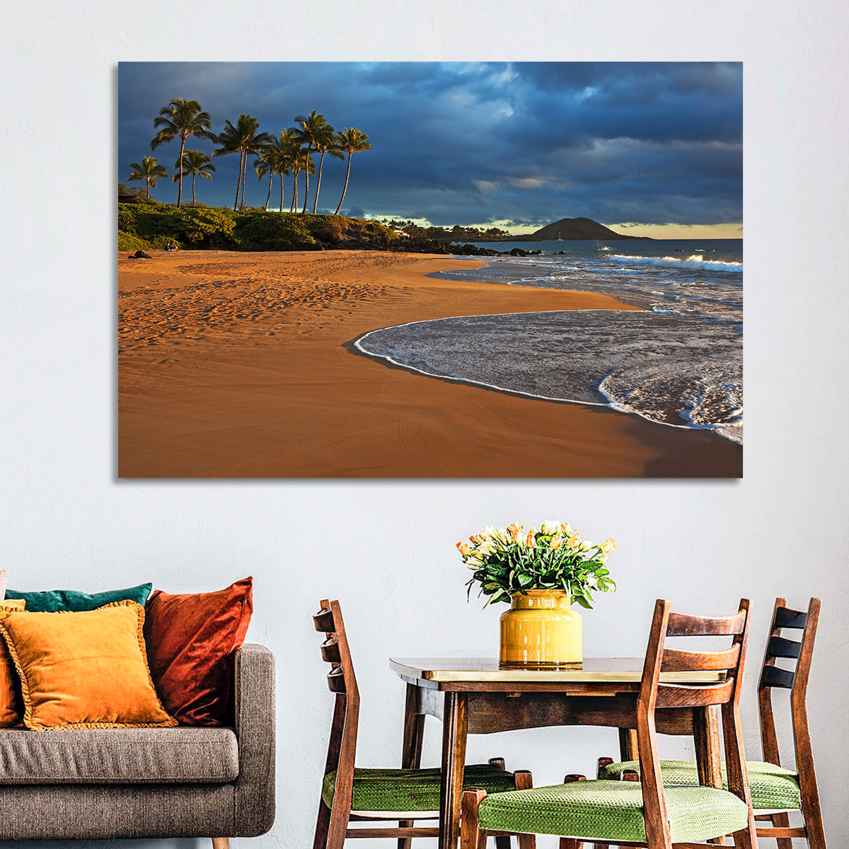 Poolenalena Beach Sunset Wall Art in a room, landscape