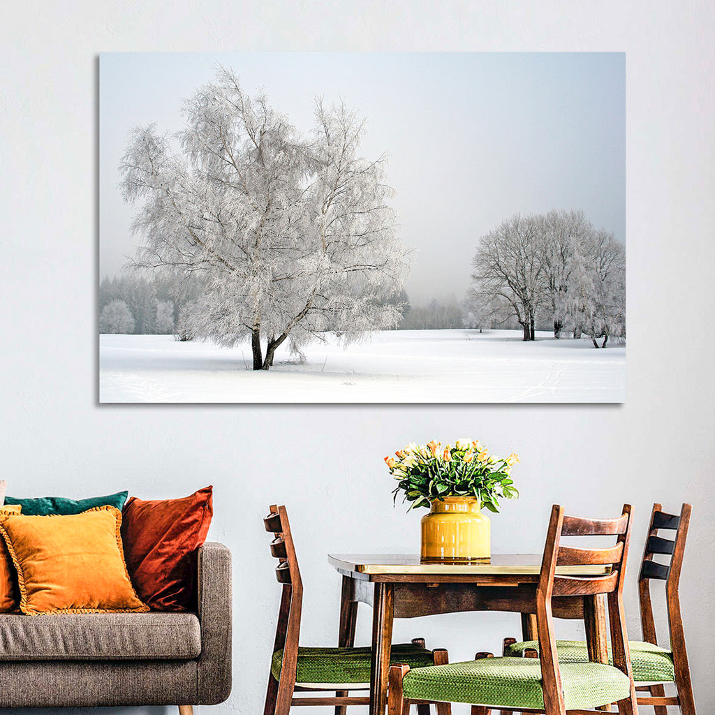 Frosted Birch Grove Wall Art