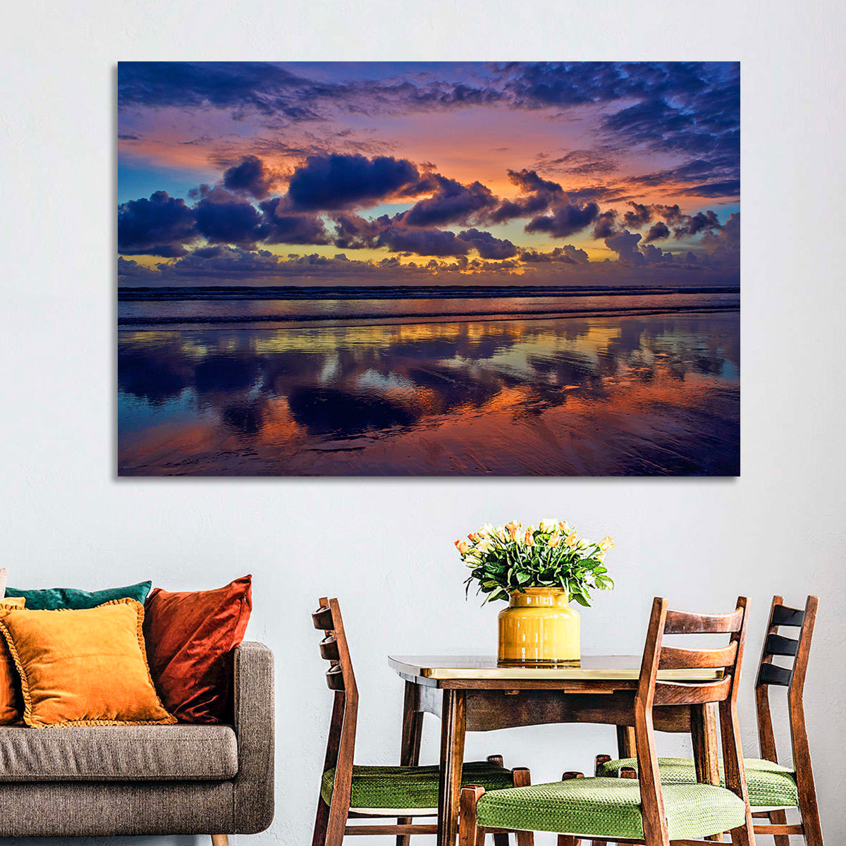 Dusk Beach Reflections Wall Art
