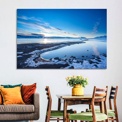 Lake Kleifarvatn Icy Shoreline Wall Art