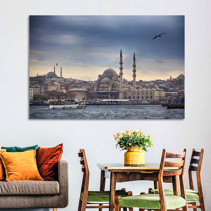 Istanbul Skyline with New Mosque Wall Art