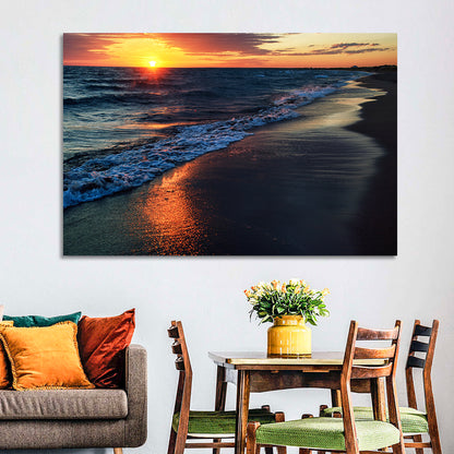 Lake Balkhash Golden Dusk Wall Art