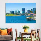 Long Beach Rainbow Harbor Skyline Wall Art