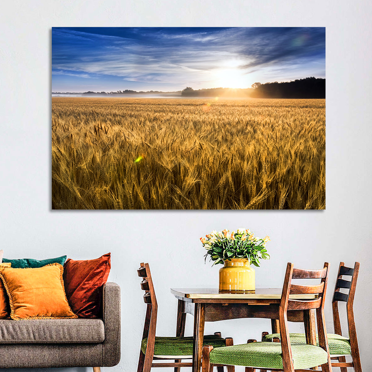 Golden Hour Wheat Field Wall Art