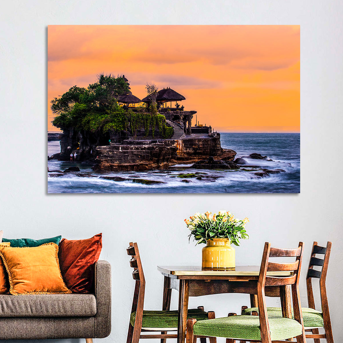 Tanah Lot Temple at Sunset Wall Art