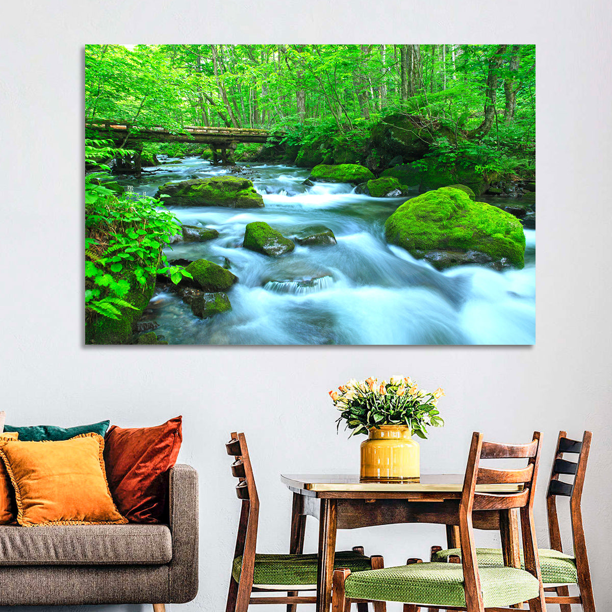 Mossy Forest Stream Wall Art