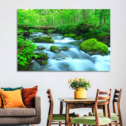 Mossy Forest Stream Wall Art