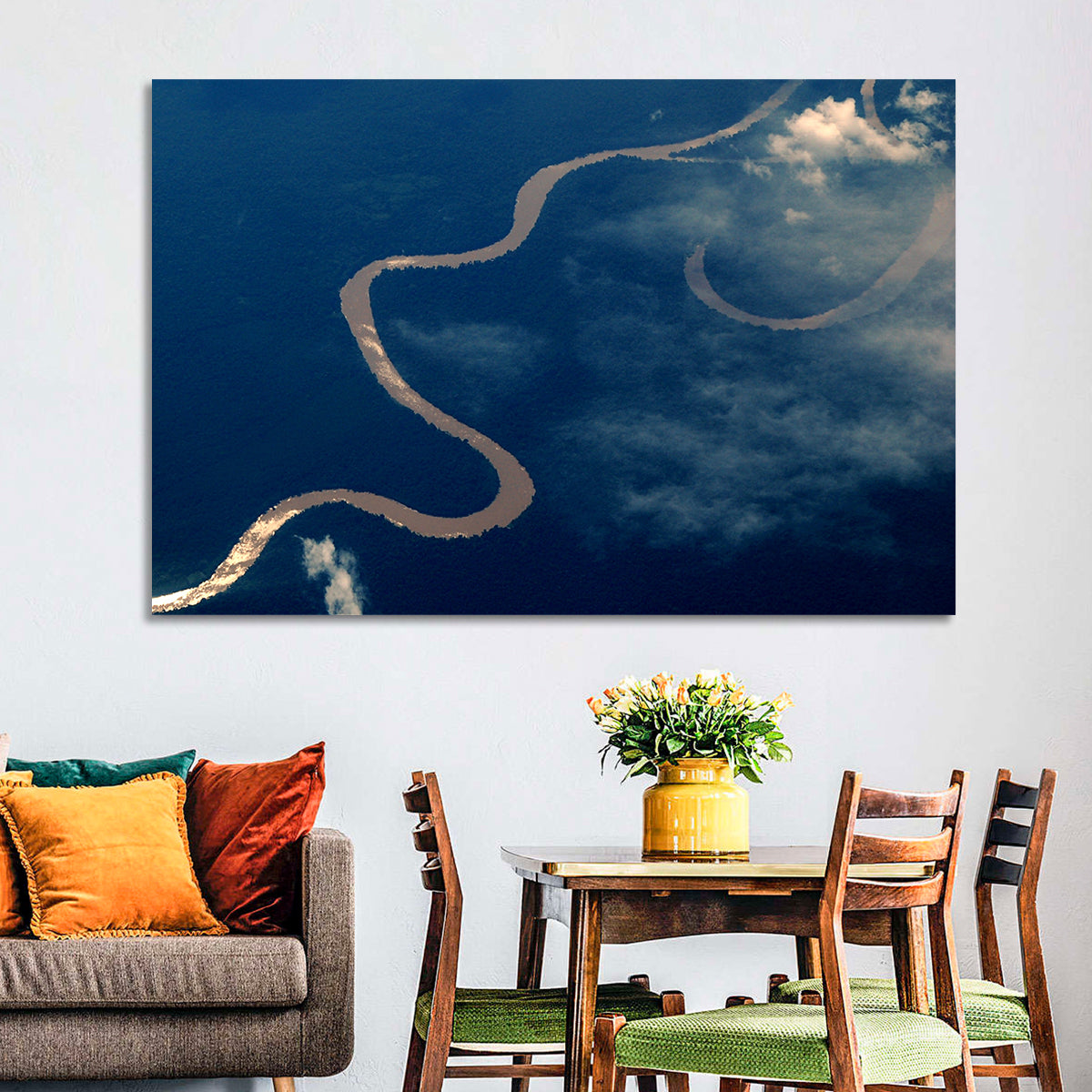 Sunlit Meander of the Amazon River Wall Art