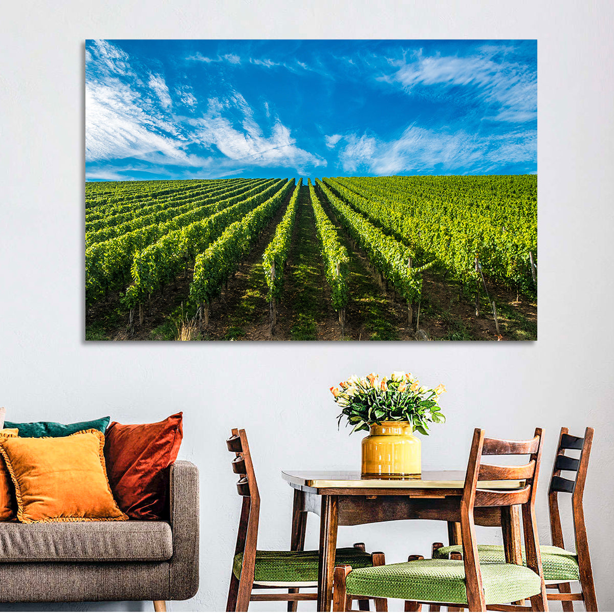 Luxembourg Vineyards Wall Art in a room, landscape