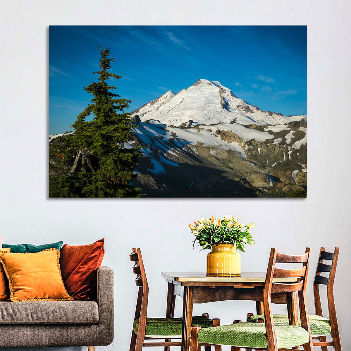 Mount Baker Wall Art in a room, landscape
