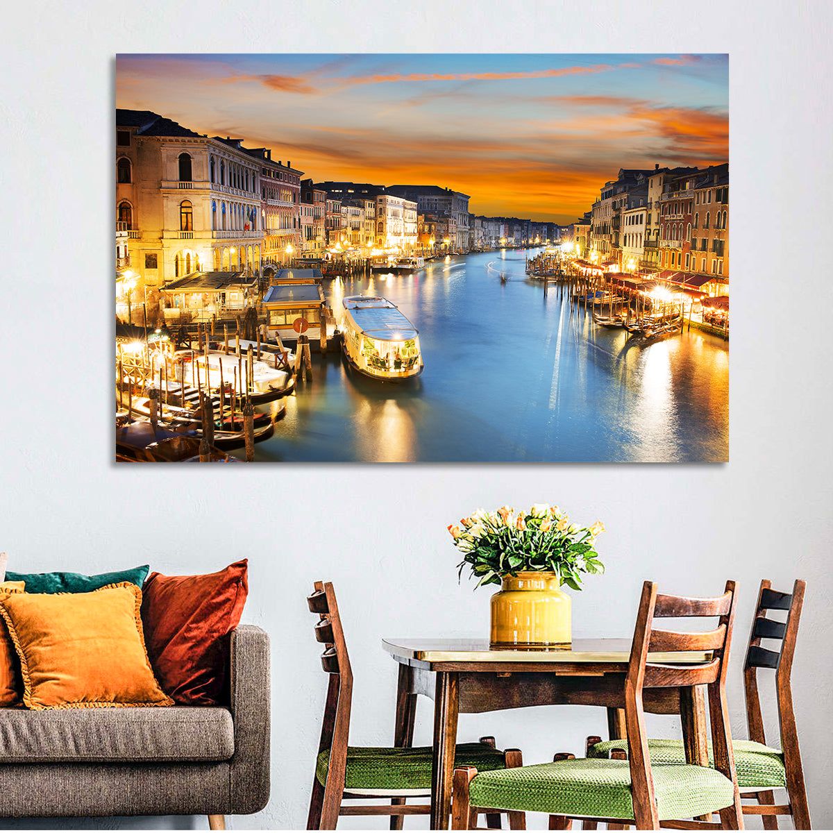 Venice Grand Canal at Dusk Wall Art in a room, landscape