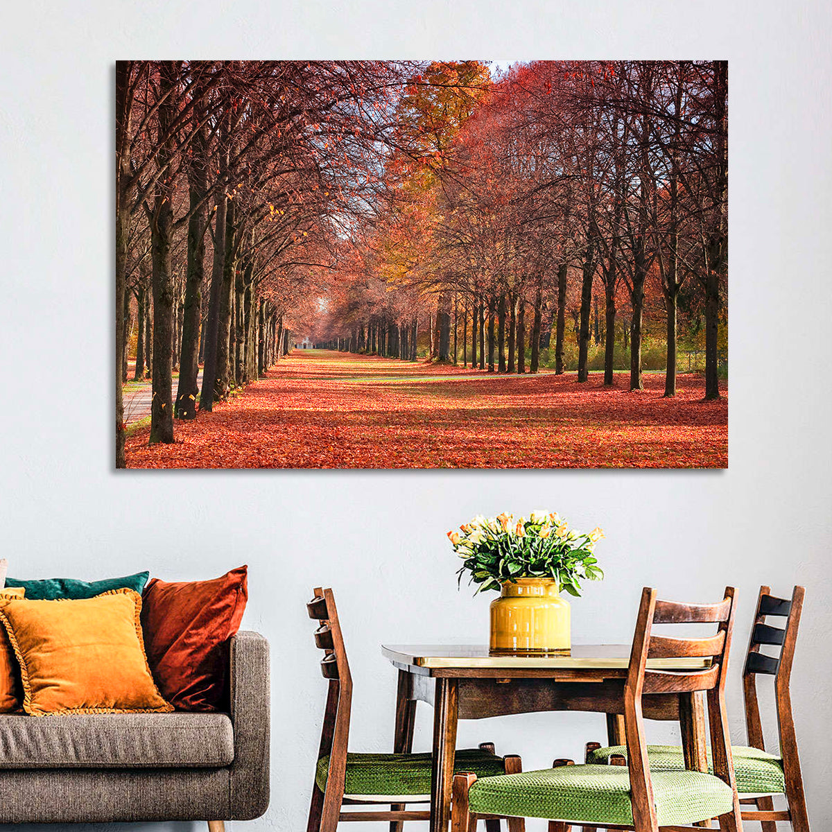 Tree-lined Autumn Lane Wall Art