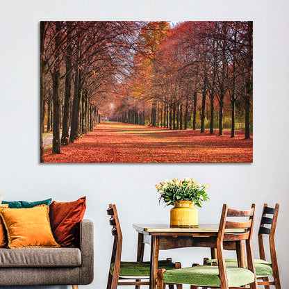 Tree-lined Autumn Lane Wall Art