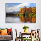 Autumn Lake with Mountain Reflection Wall Art