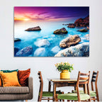 Rocky Beach Sunset Wall Art