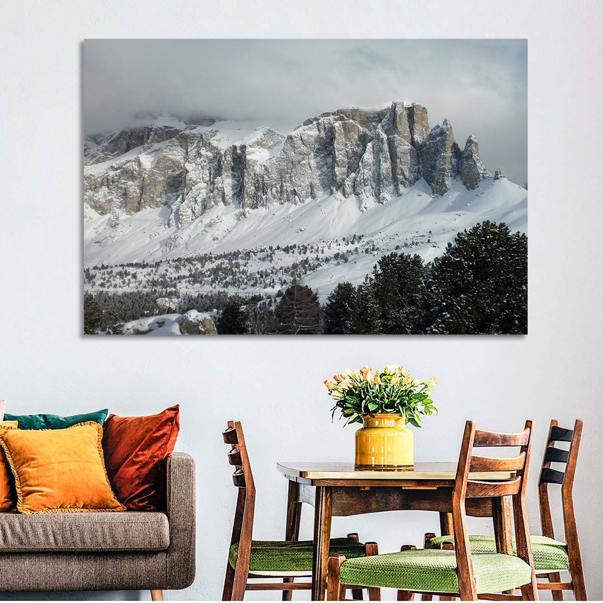 Gruppo Cella Mountains Wall Art in a room, landscape