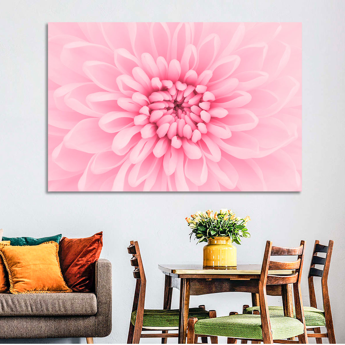 Pink Chrysanthemum Close-up Wall Art