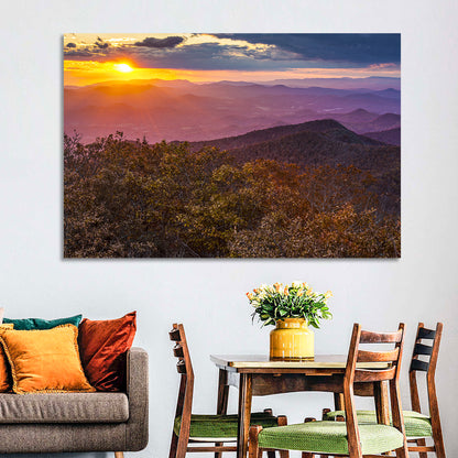 Blue Ridge Sunset Over Autumn Ridges Wall Art