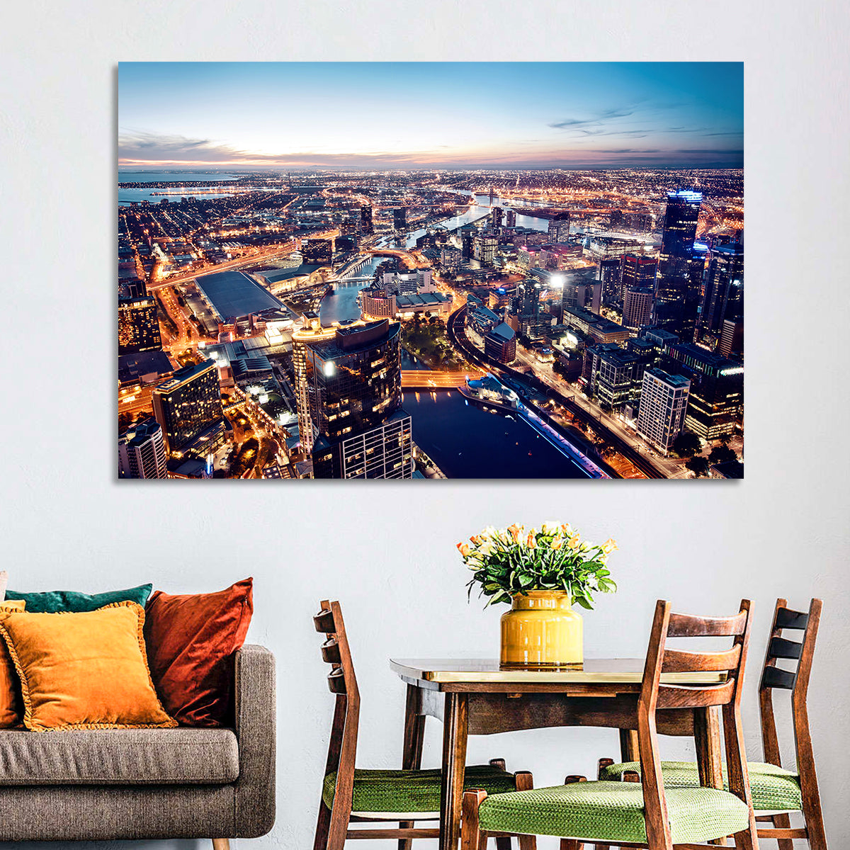 Melbourne Twilight Skyline Wall Art