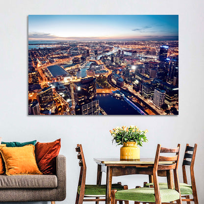 Melbourne Twilight Skyline Wall Art