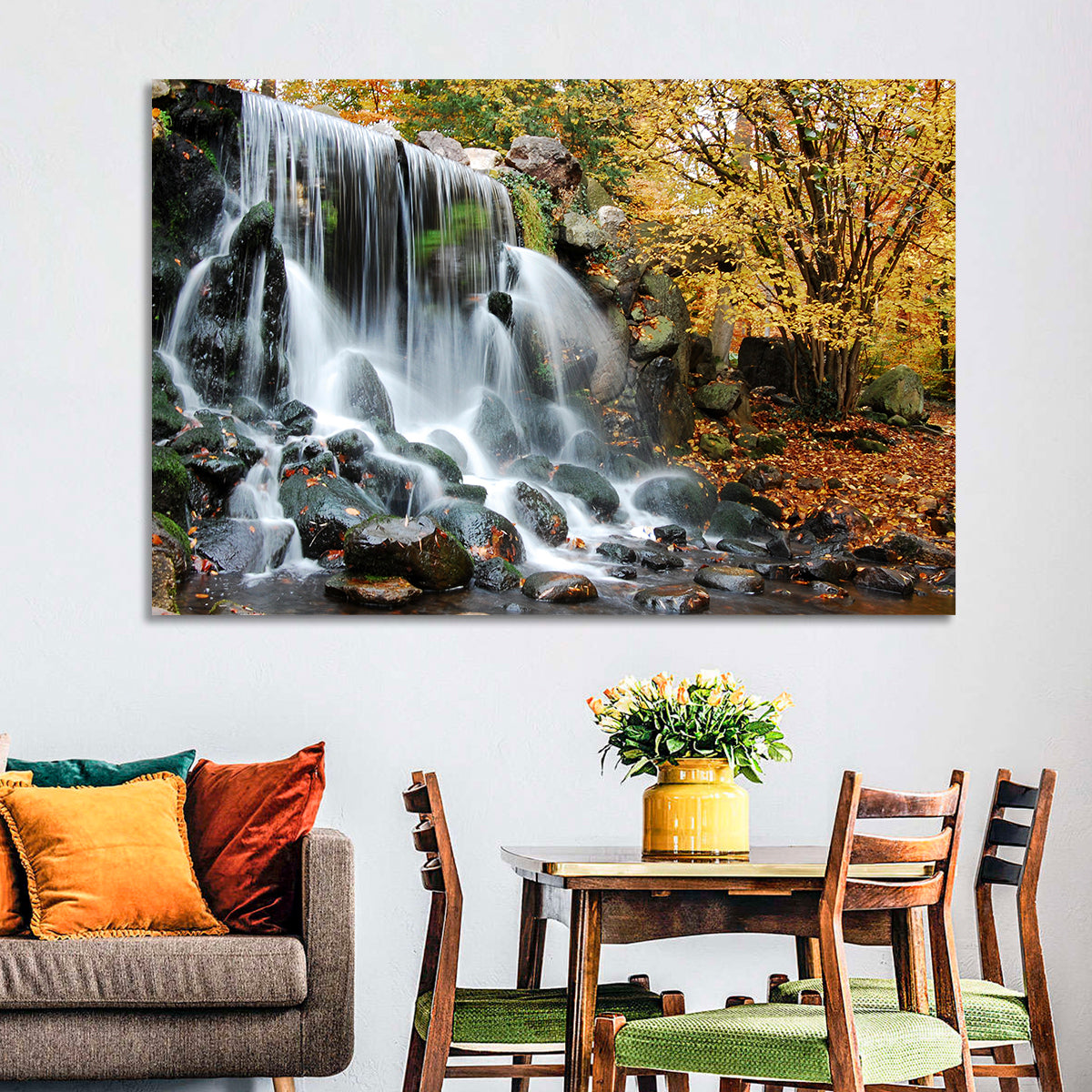 Autumn Waterfall at Sonsbeek Park Wall Art