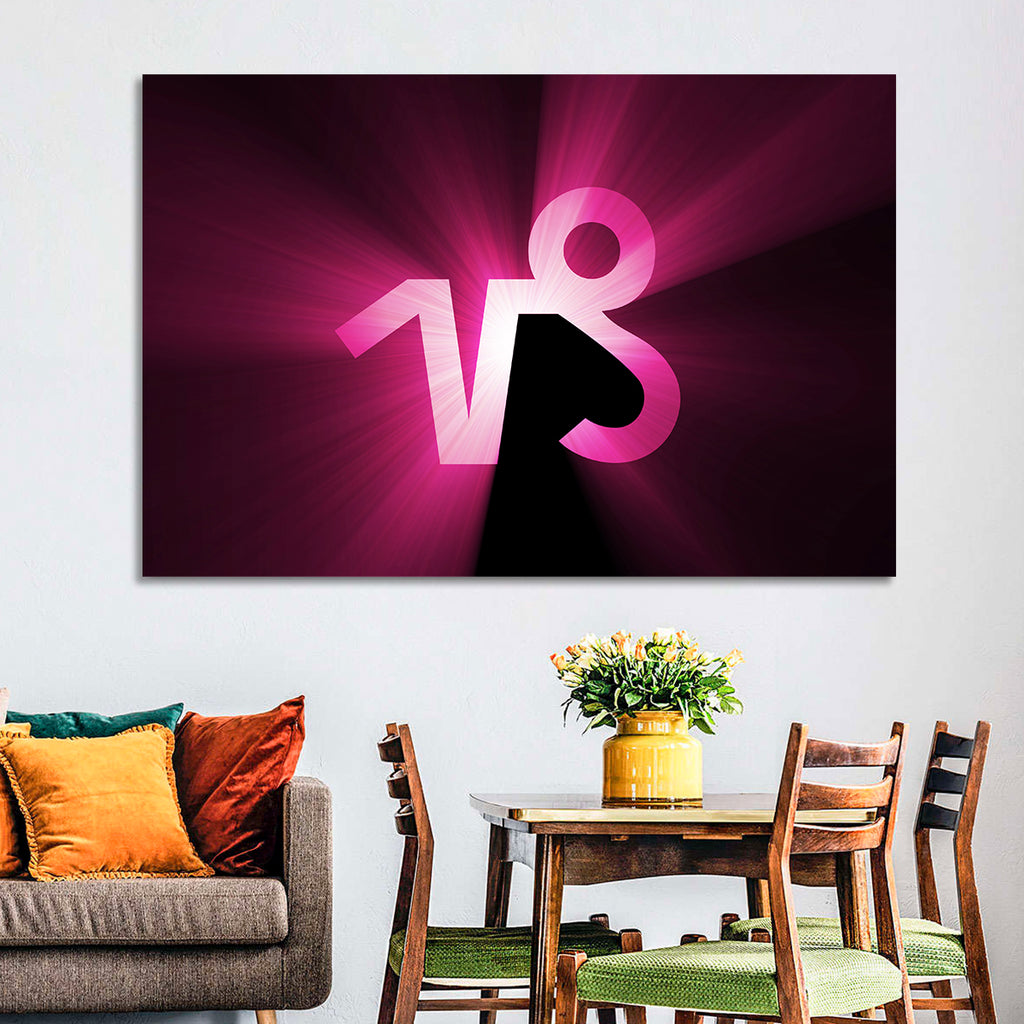 Glowing Capricorn Symbol Wall Art
