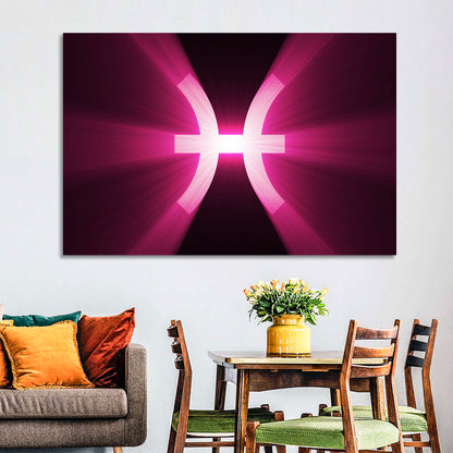 Magenta Pisces Symbol Wall Art