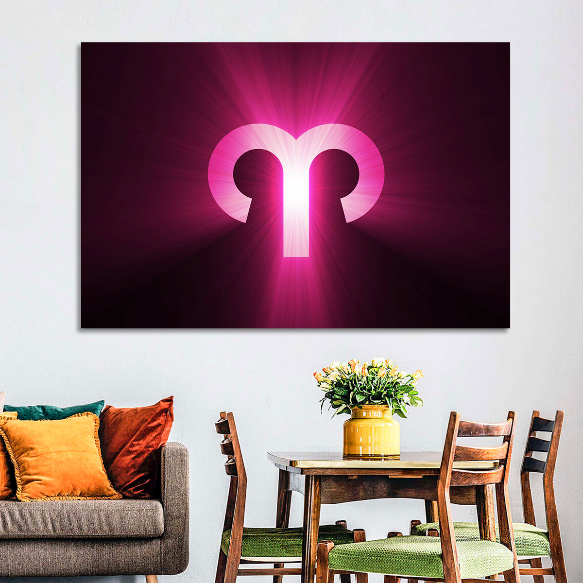 Radiant Aries Zodiac Emblem Wall Art