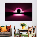 Libra Symbol Neon Glow Wall Art
