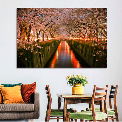 Meguro River Cherry Blossoms Wall Art