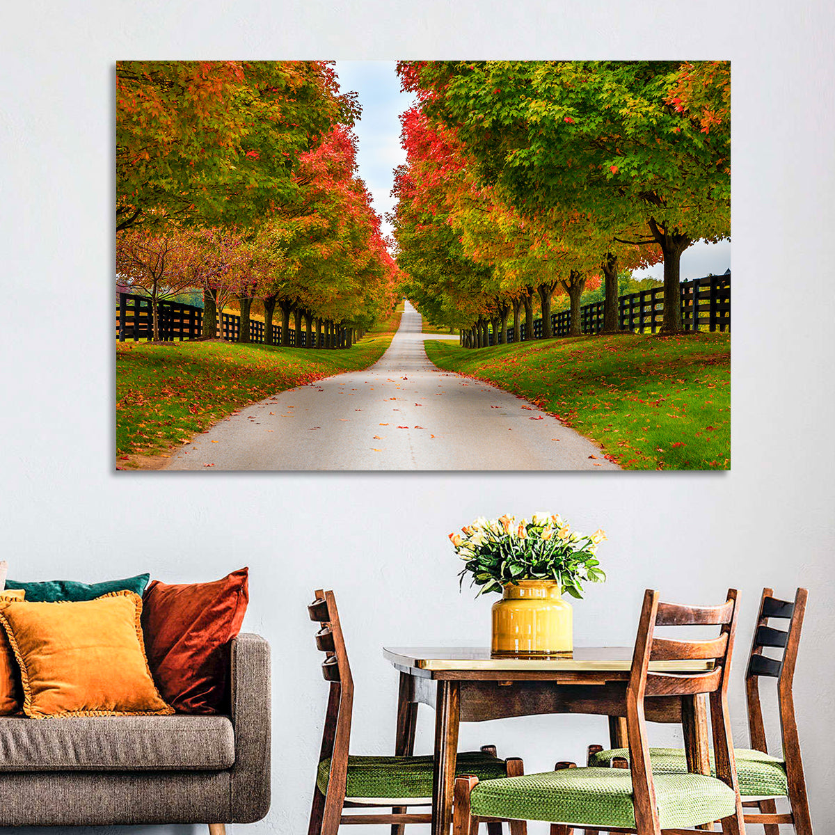 Tree-lined Farm Lane, Kentucky Wall Art in a room, landscape
