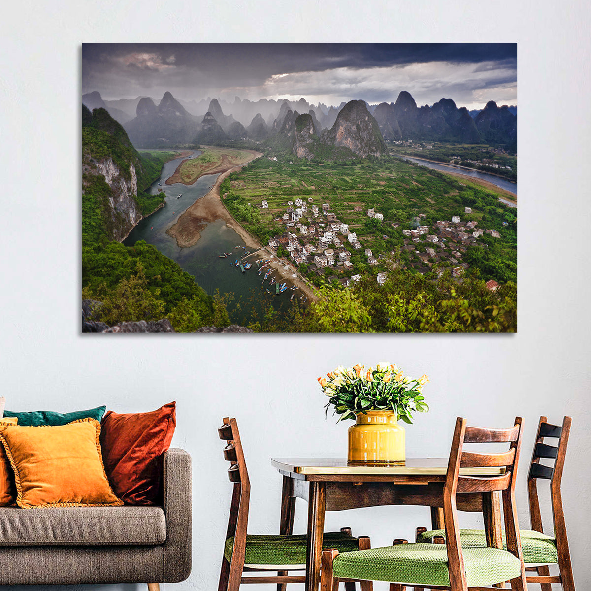 Laozhai Hill Karst Panorama Wall Art in a room, landscape