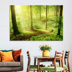 Sunlit Forest Path Wall Art