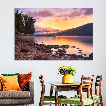 Lake Mcdonald Sunset Reflection Wall Art