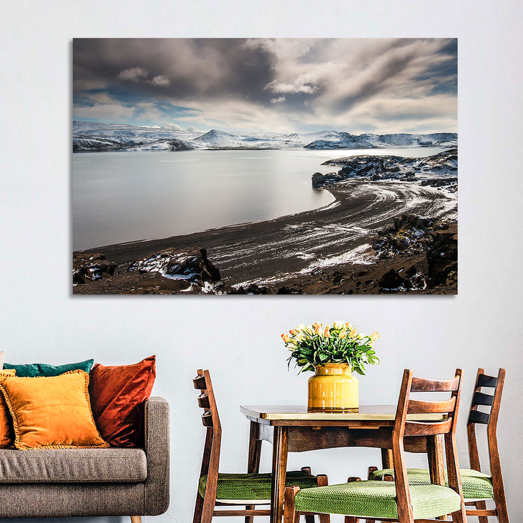 Kleifarvatn Black Sand Shore Wall Art