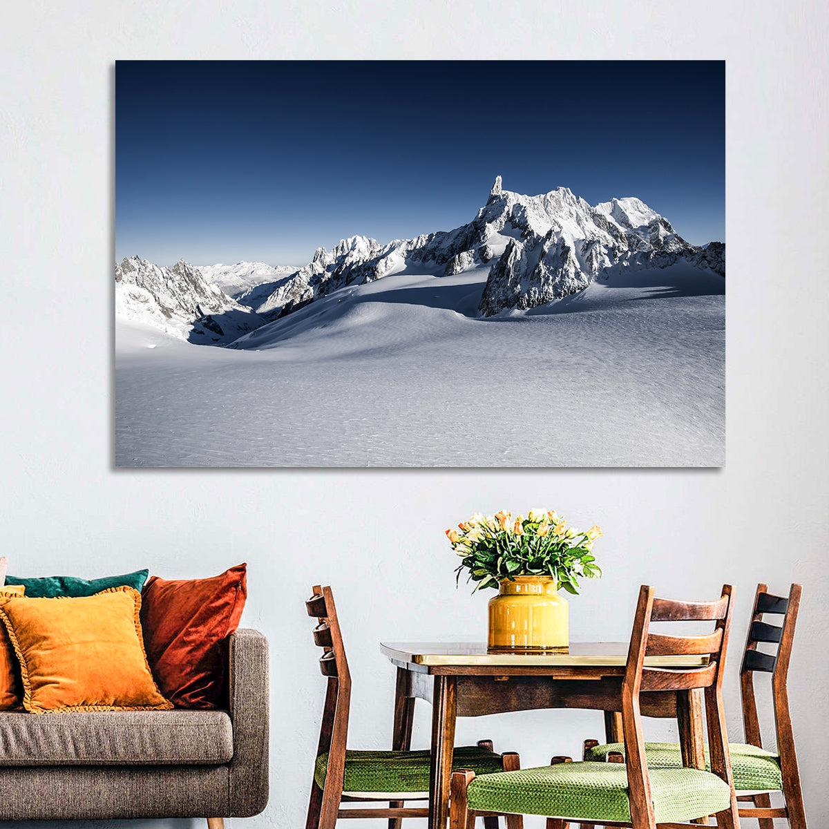 Mont Blanc Vista Wall Art in a room, landscape