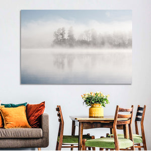 Misty Forest Lake Wall Art