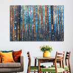 Golden Hour Winter Pine Forest Wall Art