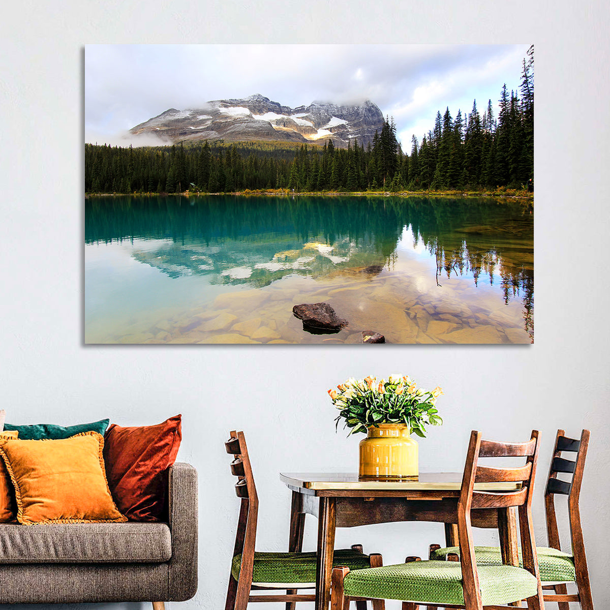 Lake O Hara Mountain Reflection Wall Art