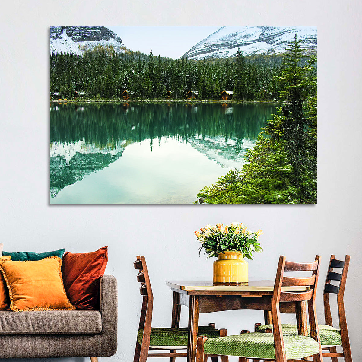 Lake O Hara Morning Wall Art in a room, landscape