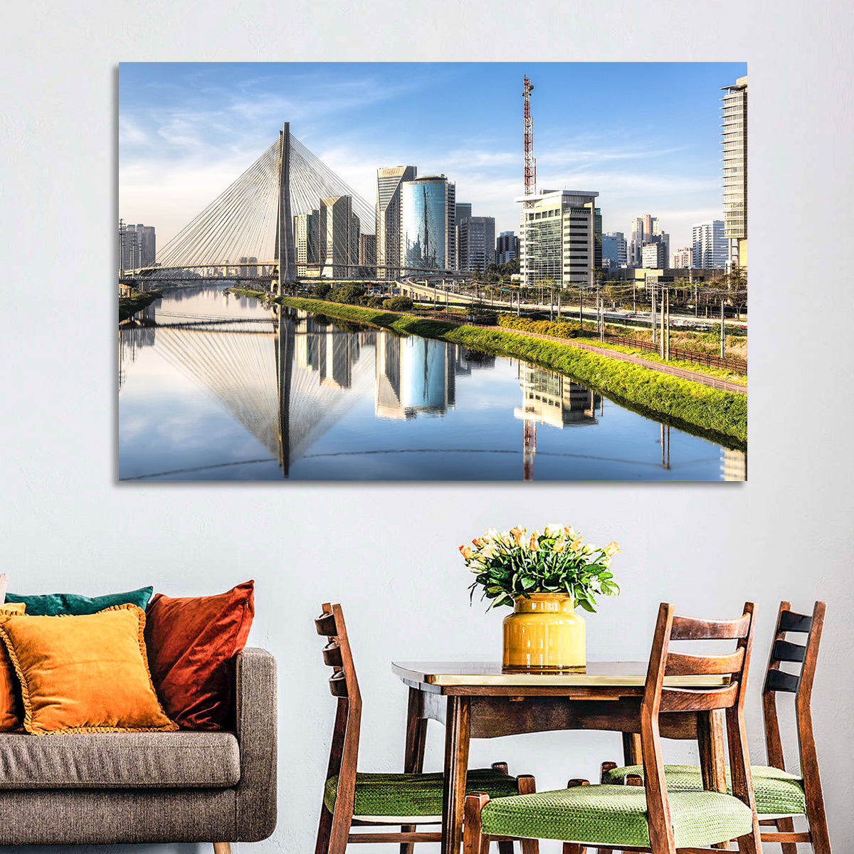 Estaiada Bridge Reflections Wall Art