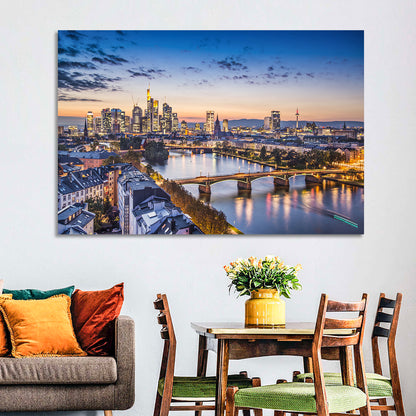 Frankfurt Twilight Skyline Wall Art