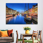 Nyhavn Canal at Dusk Wall Art
