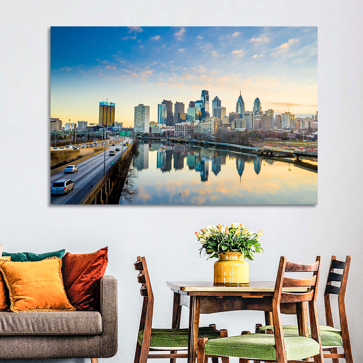 Philadelphia Skyline at Dusk Wall Art