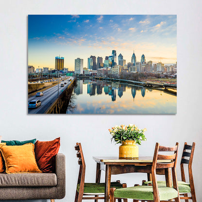 Philadelphia Skyline at Dusk Wall Art