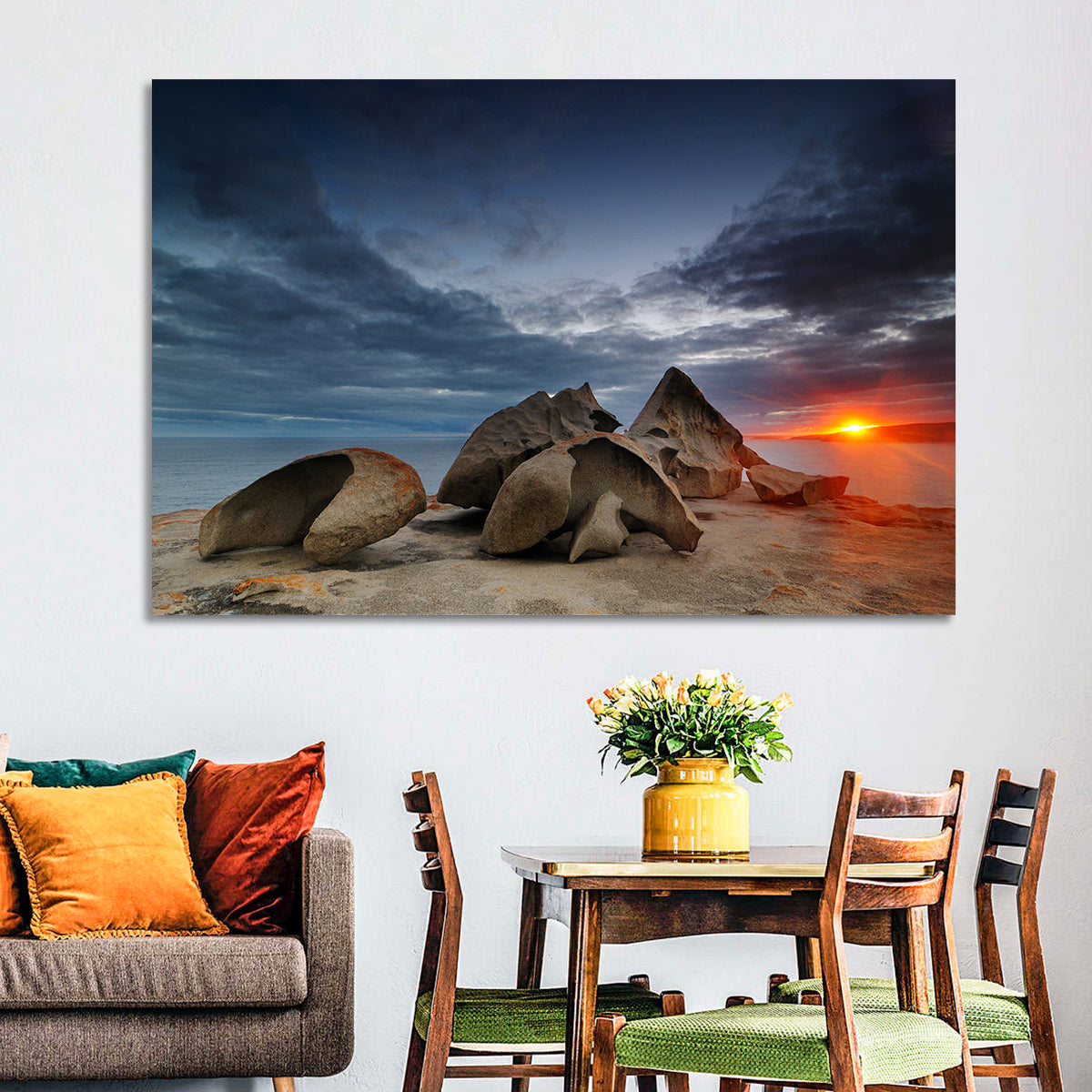 Remarkable Rocks Sunset, Kangaroo Island Wall Art in a room, landscape