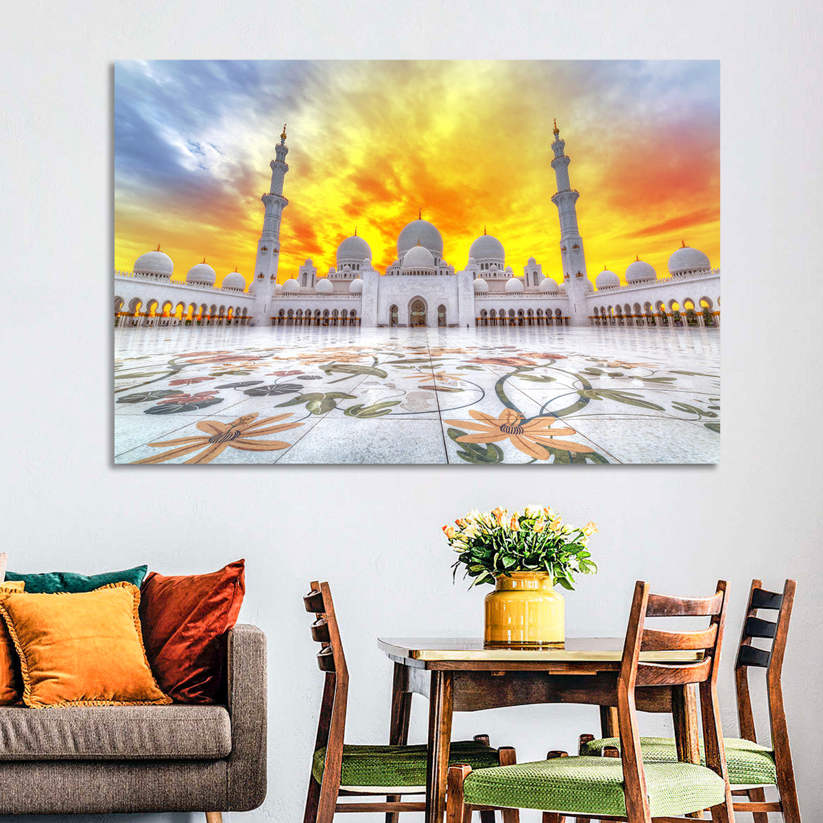 Sheikh Zayed Grand Mosque at Sunset Wall Art